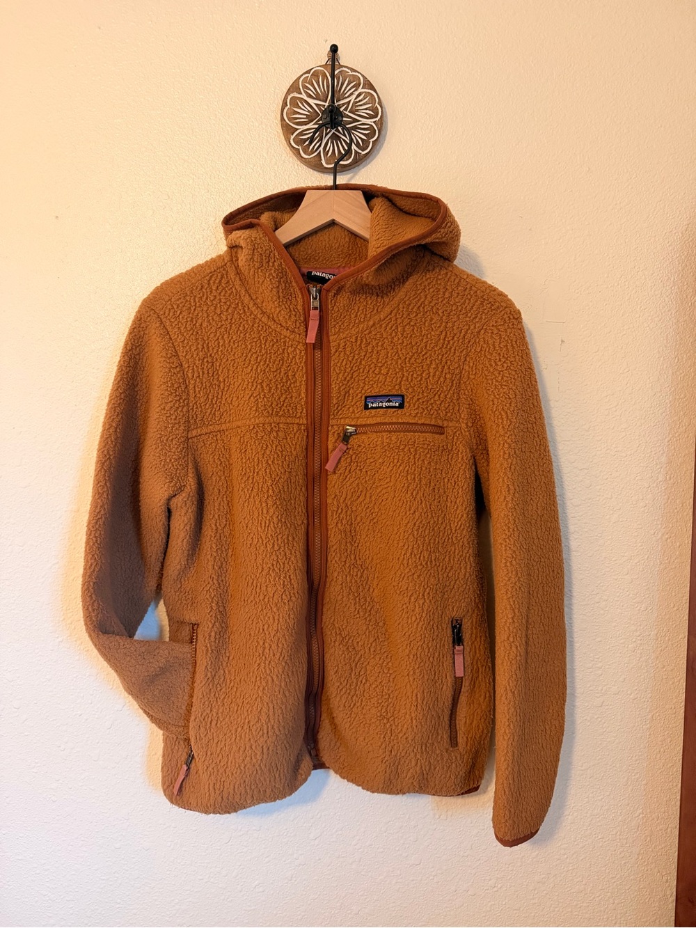 Patagonia Retro Pile Hooded Fleece Jacket - Rust Brown